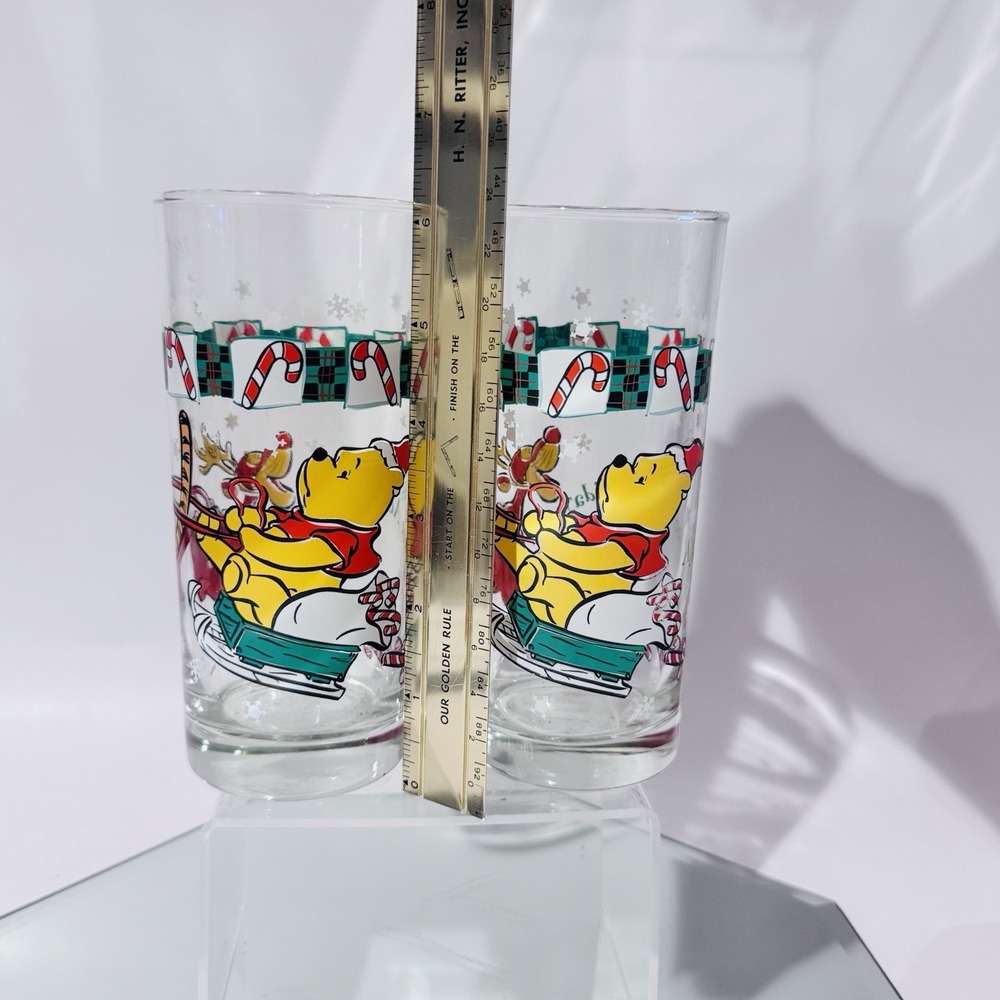 (2)‎ Winnie the Pooh & Reindeer Tigger 100 Acre Holiday 16oz Tumbler Glasses - Picture 9 of 10